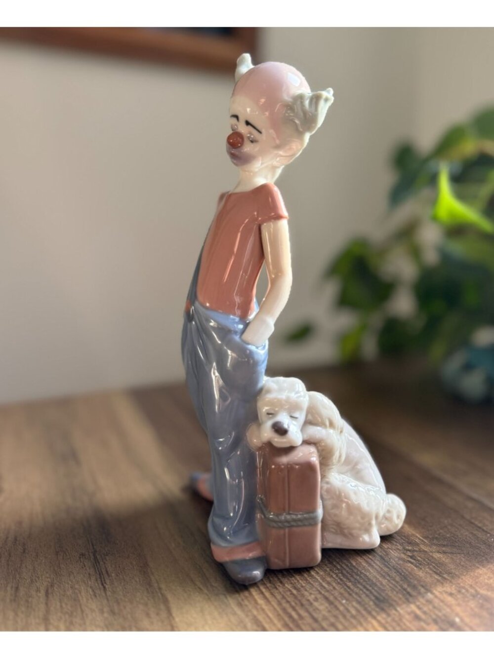 Vintage Lladro 1996 Clown Figurine With Dog